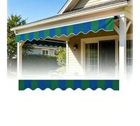 Générique Toile de Rechange pour Lambrequin et Banderole de Store, 2-7 m Protection Solaire Efficace, Adapté aux Auvents de Porte et Patio Extérieur(Green-Blue,L3.5mxH0.2m)