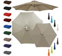 Générique Toile de Rechange pour Parasol, 6/8 Baleines Auvent de Remplacement Anti-UV, 2.0/2.7/3.0/3.5/4.0m Couverture de Parasol de Jardin pour Exterieur Terrasse Cour Plage(Top Color,3.0m/6 Ribs)