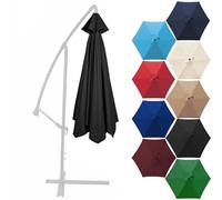 Générique Toile De Rechange pour Parasol De Jardin 6/8 Baleines, Protection UV, Auvent De Remplacement pour Structures en Bois, Aluminium Et Acier De 2,0 M, 2,70 M Et 3,0 M(Noir,2.70m 8 Ribs)