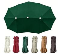 Générique Toile de Rechange pour Parasol de Terrasse À 12 Baleines, 460 x 270 cm Grand Housse de Rechange pour Parasol pour Table de Marché, Jardin(Green)
