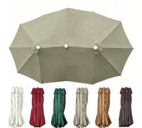Générique Toile de Rechange pour Parasol de Terrasse À 12 Baleines, 460 x 270 cm Grand Housse de Rechange pour Parasol pour Table de Marché, Jardin(Khaki)