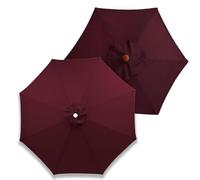 Générique Toile de Rechange pour Parasol de terrasse de 2.3 m, 2.7 m, 3.0 m, 6/8 Baleines Auvent épaisse pour Parapluie, Housse de Parasol de Secours pour Jardin, Robuste(Rouge vin,6 Baleines 270cm)