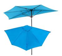 Générique Toile De Rechange pour Parasol Demi-Rond Ø 2.7m3m pour Contre Un Mur Porche Ou Balcon, 5 Bras Polyester Dessus Parapluie Remplacement, Respirant Et Isolé Protection Solaire(Blue,3m)
