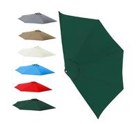 Générique Toile de Rechange pour Parasol Demi-Rond Parla 300cm 270cm 5 Baleines UV 50+ Polyester(Green,3.0m/10ft)