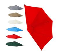 Générique Toile de Rechange pour Parasol Demi-Rond Parla 300cm 270cm 5 Baleines UV 50+ Polyester(Red,2.7m/9ft)