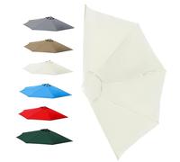 Générique Toile de Rechange pour Parasol Demi-Rond Parla 300cm 270cm 5 Baleines UV 50+ Polyester(White,3.0m/10ft)
