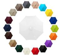 Générique Toile De Rechange pour Parasol Déporté À 8/6 Bras De 2,0/2,3/2,5/2,7m/3/3,5/4,0m, Housse De Rechange en Tissu pour Parasol De Terrasse(Blanc,(8Rib) 2.0m/6.5ft)