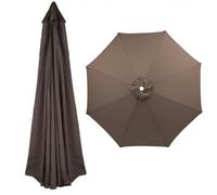 Générique Toile de Rechange pour Parasol Déporté Rond 6/8 Baleines, Auvent De Remplacement pour Parapluie de Secours pour Table de Marché, 4.0 m 3.0 m 2.7 m, Grande(Taupe foncé,6 Baleines 230cm)