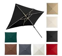 Générique Toile De Rechange Pour Parasol Rectangulaire Carré 4/6/8 Baleines Dessus De Parapluie De Remplacement Pour Parasol De Terrasse Facile À Installer(Black,2.50mx2.50m)