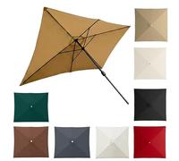 Générique Toile De Rechange Pour Parasol Rectangulaire Carré 4/6/8 Baleines Dessus De Parapluie De Remplacement Pour Parasol De Terrasse Facile À Installer(Khaki,2.50mx2.50m)