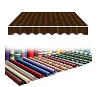 Générique Toile de Rechange pour Store Banne de Terrasse 200-610cm, Tissu de Remplacement Déperlante Anti-UV pour Auvent, Toit de Rechange avec Lambrequin(Brown Stripes,B330cmxH300cm)