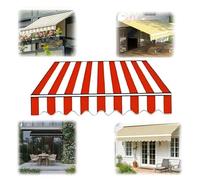 Générique Toile de Rechange pour Store Banne Rétractable Protection Solaire pour Fenêtre de Terrasse Toile de Rechange pour Jardin Patio Balcon sans Cadre (Rouge Et Blanc 13 X 6,5 Pi)