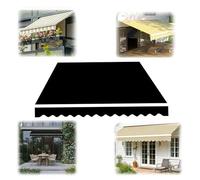 Générique Toile de Rechange pour Store Banne Rétractable Protection Solaire pour Fenêtre de Terrasse Toile de Rechange pour Jardin Patio Balcon sans Cadre (Noir 13 X 6,5 Pi)