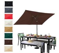Générique Toile De Rechange Rectangulaire pour Parasol, 1.9x1.25 2.1X1.4 3x2m Auvent De Remplacement 6 Baleines, Imperméable Protection UV, Dessus De Parapluie De Remplacement(Coffee,3x2m)