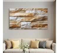 Générique Toile Décoration Murale XXL Briques Texturées 150x100 cm Jaune | Poster Mural Géant Sans Cadre, Art Contemporain Déco Intérieure Salon Chambre, Impression Nette et Lumineuse Résistante