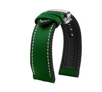 Générique Toile en nylon de 20 mm, 21, 22, compatible avec les montres, bracelet caoutchouc, montre for hommes, compatible accessoires Tissot Citizen Mido(Green white-S,19mm)