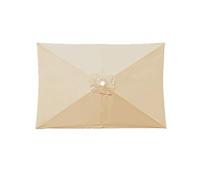 Générique Toile parasol rectangulaire de rechange 6 baleines, Auvent de rechange pour parasol, Toile remplaçante imperméable anti-UV pour jardin terrasse balcon extérieur (beige, 2 * 3m)