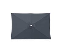 Générique Toile parasol rectangulaire de rechange 6 baleines, Auvent de rechange pour parasol, Toile remplaçante imperméable anti-UV pour jardin terrasse balcon extérieur (gris, 2 * 3m)