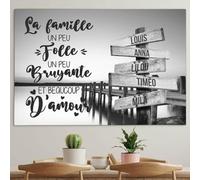 Générique Toile personnalisée avec cadre prénom famille coucher de soleil sur ponton75 x 50 cm