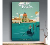 Générique Toiles Ville Venise - Affiche Poster Decoration Moderne Nordique Noir et Blanc