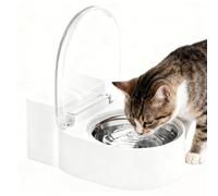 Générique Toilet Water Bowl, Raised Automatic Flow Dish, Funny Pet Drinking Feeder, with Elevated Splash Control Design, for Cat Kitten Dog Use, Home Bathroom Kitchen Corner Placement