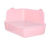 Générique Toilette pour Lapin en Plastique Rose Design à Faible Entrée et Étanche, Bac à Litière Réutilisable pour Jardins et Salons