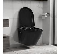 Générique Toilette Suspendue au Mur sans Rebord Céramique Noir,Quincaillerie,Plomberie,Équipements sanitaires,Toilettes & bidets,Toilettes,Noir,25KG,145238