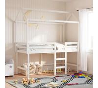 Générique Toit de lit Enfant Bois de pin Massif 207x95,5x159 cm avec Porte latérale Ouverte, transformant Le lit en cachette Amusante pour l'heure du Coucher, Cadre Stable et Durable.