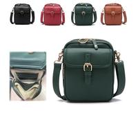 Générique Tojoyride Crossbody Bag, Vintage Urvashi Crossbody Bag, Vintage Anti Theft Purse With 10 Card Slot, Urvashi Cross Body Leather Bags With Anti-Theft Zipper (green)