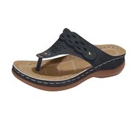 Générique Tong Femme Chaussures Vintage Orthopédiques Pantoufles De Plage Vacances Slippers Sandales Mules Femme Boucle Et Sabots Bout Ouvert Cuir Été Plates En Liège Sandales Sandale