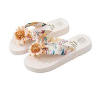 Générique Tongs pour femmes, pantoufles de plage, sandales lanières basiques, chaussures décontractées Tennis Chaussure Scratch Large (White, 39)