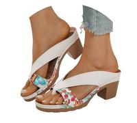 Générique Tongs talons hauts épais pour femmes, bout ouvert, chaussures de mariage et de cortège nuptial Chaussons Taille 6 Lavables (Sky Blue, 43)