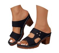 Générique Tongs talons hauts épais pour femmes, bout ouvert, chaussures de mariage et de cortège nuptial Grosses Bottes Pour Femmes Plate forme Mi mollet (40)