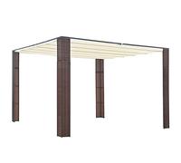 Générique Tonnelle avec Toit Résine tressée 300x300x200cm Marron et crème,Auvents & abris,25.59KG-44816
