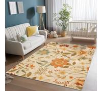Générique Tons De Terre Flanelle Tapis Soft, 80 x 150 cm Antidérapant Moelleux épais Chambre et Chambre d'enfant Lavable Tapise - Style Moderne du Milieu du Siècle Fleurs Design Moderne Tapis