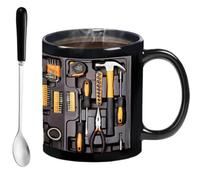 Générique Tool Box Coffee Mug, Toolbox Mechanic Mug, Ceramic Creativity Funny Tool Box Coffee Mug Double-sided Pattern Design for Husband & Dad