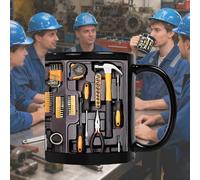 Générique Toolbox Coffee Mug，11oz Ceramic Mechanic Toolbox Coffee Cup，Mechanic Toolboxs Set Pattern With Tool Mug ， for Birthdays, Anniversaries, for Husbands, Fathers, or Car Guys Fun Gift (1pcs)