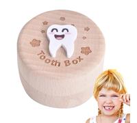 Générique Tooth Fairy Box - Wood 5x5x3.5cm | Dropped Teeth Holder And Hair Keepsake Box | Collectible Memorial Storage For Boys Girls Nursery Birthday Mother Father Home Decor