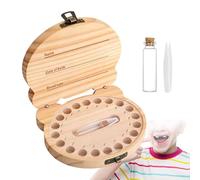 Générique Tooth Holder - Wood Keepsake Container, Teeth Storage Box with Sturdy Metal Clasp Hardware, Growth Memory Organizer, Ideal for Birthday Party Kids Girls Boys Growth