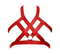Générique Top Harnais Homme à Bretelles Réglables, Inspiré du Punk avec des Inserts Ajourés, pour Affirmer Votre Style Unique(Red, One Size)