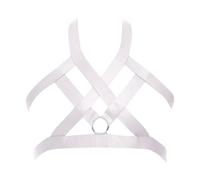 Générique Top Harnais Homme à Bretelles Réglables, Inspiré du Punk avec des Inserts Ajourés, pour Affirmer Votre Style Unique(White, One Size)