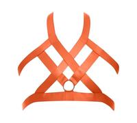 Générique Top Harnais Homme à Bretelles Réglables, Inspiré du Punk avec des Inserts Ajourés, pour Affirmer Votre Style Unique(Orange, One Size)