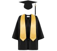 Générique Toque Diplome Enfant,Costume Tunique DiplôMé éTudiant Enfant Fille Chapeau Diplome Lot PréScolaire éTole Photographie Toge Diplome Primaire Bleu Cadeaux Enfants 1 an