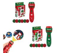 Générique Torche de Projecteur de Noel pour Enfant, Projecteur de Lampe de Poche de Noel, Projecteurs Lampe À Dormir Histoire avec 6 Disques 48 Motifs, Diapositive Projecteurs (Rouge （2 pièce）)