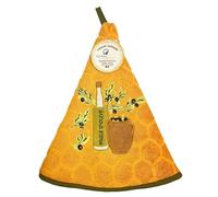 Générique Torchon Rond en Coton Jacquard, Motif Huile d'olive, Orange, 70 cm de Diamètre, 550 g/m²