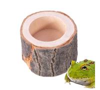 Générique Tortoise Water Bowl, Reptile Feeding Dish 2.36x1.57x1.57in, Natural Wood Look, Aquarium Habitat Ornament, Compact Amphibian Accessory for Turtle, Bearded Dragon, Gecko, and Lizard