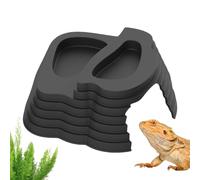 Générique Tortoise Water Dish - Anti-Slip PVC Reptile Bowl Decorative Aquarium Ornament | Tortoise Food Dish and Bathing Pool for Gecko, Snake, Lizard, Amphibians, Frog, Pet Habitat