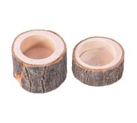 Générique Tortoise Water Dish, Reptile Feeding Bowl, Amphibian Food Tray, Natural Wood Texture, Compact Space-Saving Design, Habitat Decor for Turtle Lizard Tank, 2.36x1.57x0.98