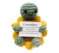 Générique Tortue Positive au Crochet - Tortue au Crochet de 10 cm avec Messages positifs, Mini Mascotte tricotée avec Carte d'encouragement, Corps léger de 20 g, Fil de Fibre de Coton Doux