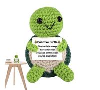 Générique Tortue Positive Tricotée, Tortue De Soutien Émotionnel Mignonne avec des Cartes, Tortue Positive Au Crochet pour Adultes, Tricotée Tortue Faite À La Main Jouet d'animaux Positifs
